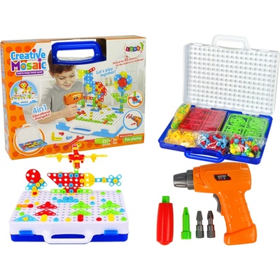 Lean Toys kreatívna vŕtacia sada 4v1 + vŕtačka