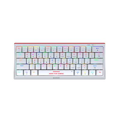 Marvo KG962G WH EN - R, klávesnica US, herná, mechanická typ drôtová (USB), biela, RGB, červené spí KG962G WH EN-R