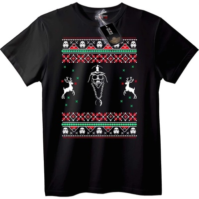 NOONEBRAND Тениска Star Wars Грозен Коледен Пуловер - 7XL, White