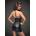 Noir Handmade F172 Powerwetlook Minidress with Eco-Leather Tape M