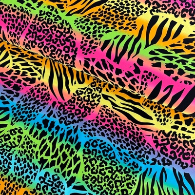 Plavkovina vzorovaná - Rainbow animal print