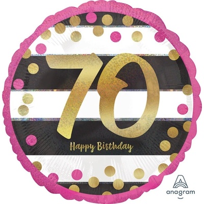 Anagram 45 cm fóliový balónek Kruh Happy Birthday 70