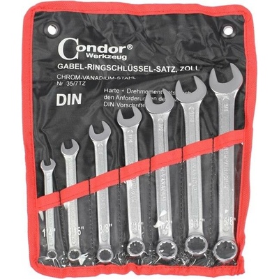 Condor klíče očkoploché 1/4" - 5/8", sada 7 dílů, v textilním obalu 100-04114