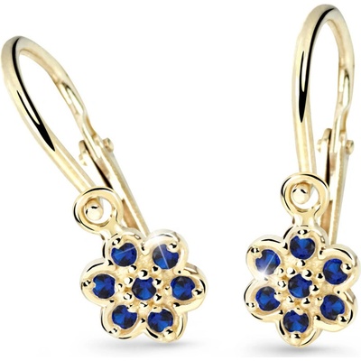 Cutie Jewellery detské zlaté náušnice C2746Z-Blue Dark