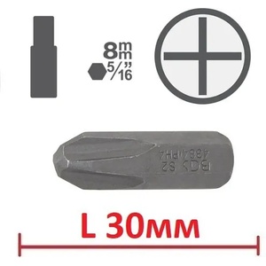 Bgs technic; ks tools; jbm Битове ph l30мм на база 5/16" - от 2.50лв