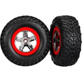 Traxxas колело 2.2/3.0", диск SCT сребърен-червен, гума SCT S1 (2)