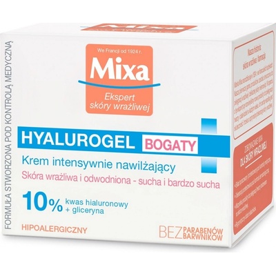 Mixa Hyalurogel Rich 24H denný pleťový krém 50 ml