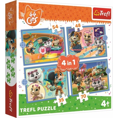 Trefl 4v1 Kočičí tým/44 cats v krabici 28x28x6cm