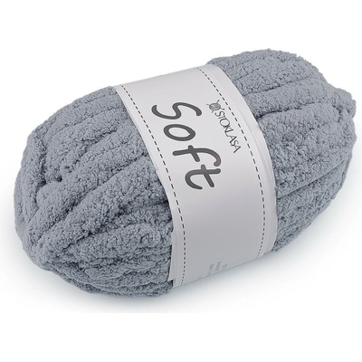Pletací příze žinylková Soft 250 g, střední, 23 šedá holubí