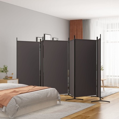 vidaXL 6dílný paraván hnědý 520 x 180 cm textil