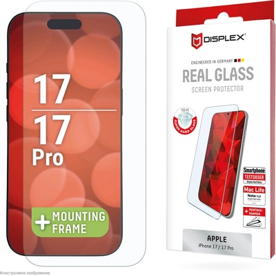 Displex Стъклен протектор за екран Displex Real Glass (2D) за iPhone 17 / iPhone 17 Pro (28558)