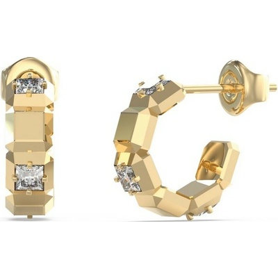 Guess Pozlátené kruhové náušnice Ace Of Diamonds JUBE06183JWYGT/U