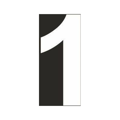 Traiva s.r.o Šablona číslice "1" vodorovné značení Verze: Plast 940 x 940 mm tl. 0.5 mm - výška číslice 630 mm - Kód: 16602