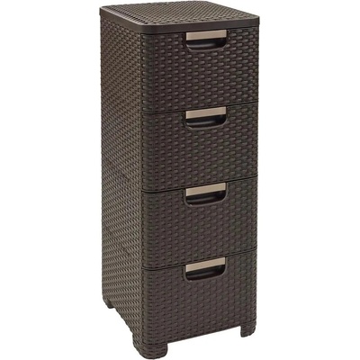 Curver Rattan Style 4 x 14 l hnedá
