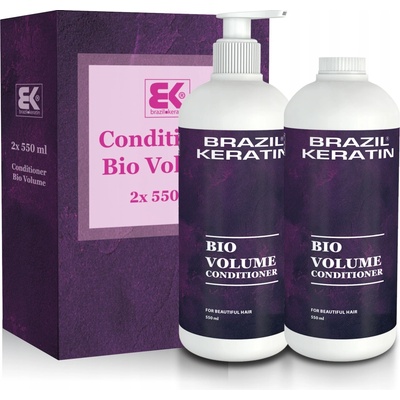 Brazil Keratin Bio Volume šampón pre jemné vlasy bez objemu 2 x 550 ml darčeková sada