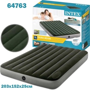 Intex Матрак надуваем 203x152x25 см, вградена крачна помпа, INTEX 64763 Queen Dura-Beam Downy Airbed (64763 Queen Dura-Beam Downy)