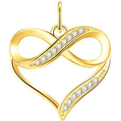 Olivie Stříbrný přívěsek SRDCE & NEKONEČNO GOLD 9032