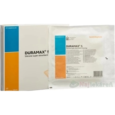 DURAMAX S silikónový superabsorpčný obväz 20 x 20 cm 10 ks