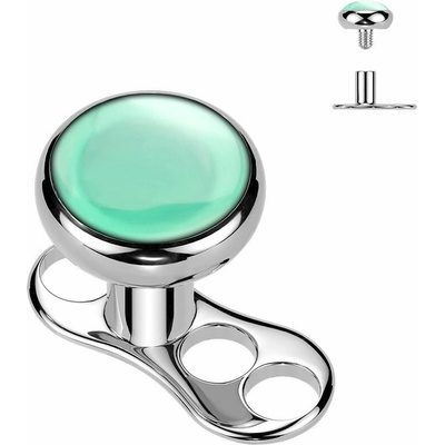 MARRE Kompletní microdermal piercing TITAN, zelený onyx MD048