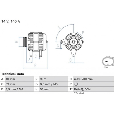 Generátor BOSCH 0 986 085 040 (0986085040)