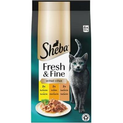 Sheba Fresh & Fine Kompletné mokré krmivo pre dospelé mačky v šťave 6 x 300 g 50 g