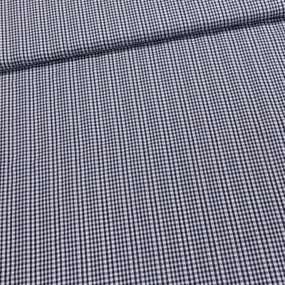 Košilovina bavlněná 4554/02 tmavě modrá kostička s výšivkou, š.145cm (látka v metráži)