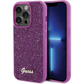 GUESS Кейс Guess Disco Metal Script за iPhone 15 Pro, розов (KXG0073441)