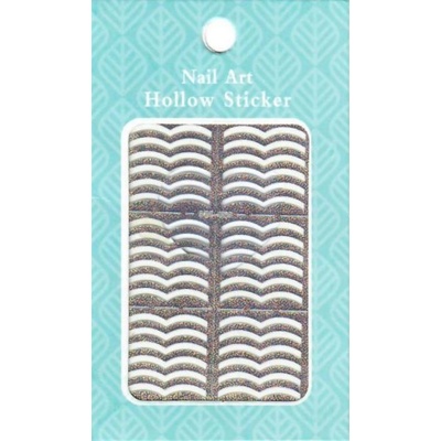 Nail Accessory Hollow Sticker šablónky na nechty viacfarebné dve vlnky 1 hárok 129