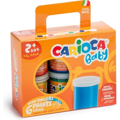 Carioca prstové farby Baby papierový kufrík 6 x 80 ml