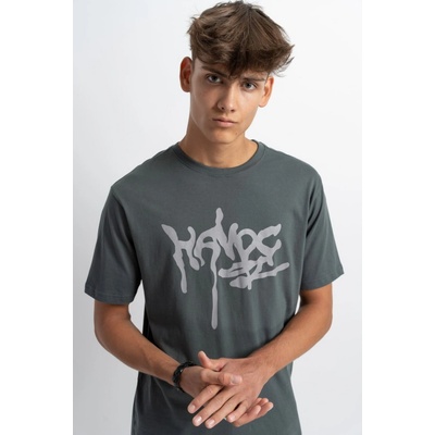 Reporter Young tričko s potiskem Hands khaki