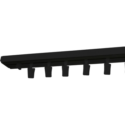 Záclonová koľajnica jednoradá, 300 cm, plast, čierna