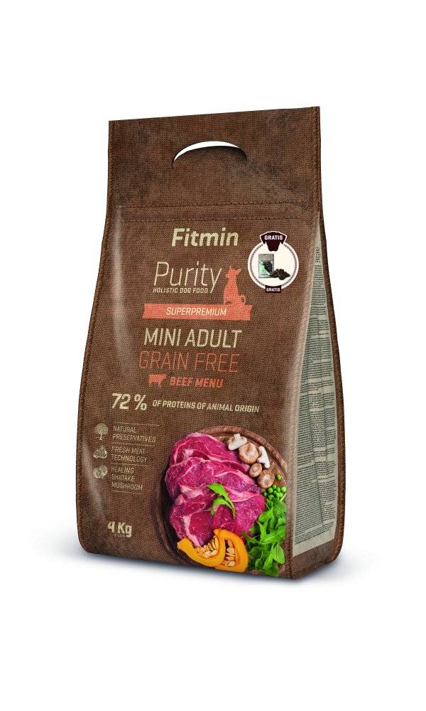 Fitmin Purity Dog GF Adult Mini Beef – Getreidefreies Hundetrockenfutter, 0,8 Kg, Mit Frischem Rindfleisch