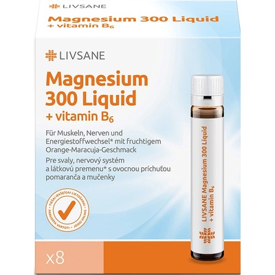 Livsane Tekuté Magnézium 300 + Vitamín B6 ampulky 8x 30 ml