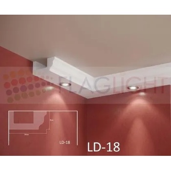 Image 1 of Ld-18 Декоративен профил за скрито led осветление ► 2метра (ld18)