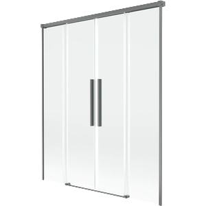 Mexen Rox двукрила плъзгаща се вана 160 x 150 см, прозрачна, gun metal - 8C9-160-002-95-00 (8C9-160-002-95-00)