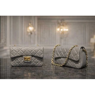 Max Original Leather Dámska kožená kabelka grey