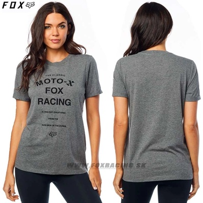 FOX tričko DARKSIDE SS BF CREW RL SLV heather graphite