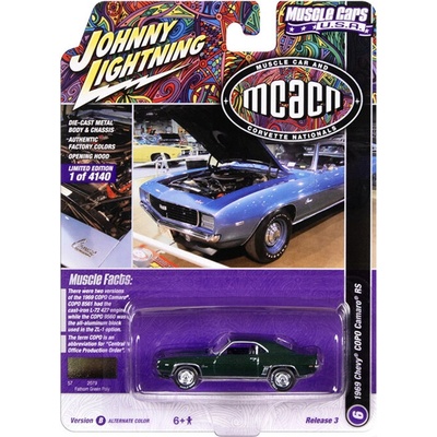 Johnny Lightning Chevy COPO Camaro RS 1969 zelená 1:64