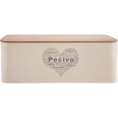 ORION Chlebovka plech/drevo 42x22,5x16 cm PEČIVO SRDCA (127505)