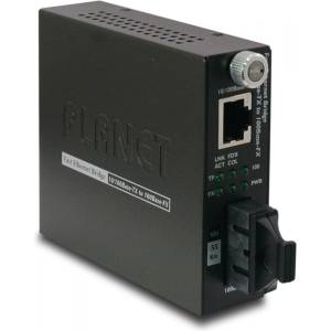 PLANET FST-802S50 мрежов медиен конвертор 200 Мбит/с 1310 nm Единичен режим Черен (FST-802S50)