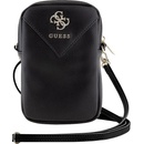 Guess PU Grained 4G Metal Logo Wallet Phone Bag Zipper čierne