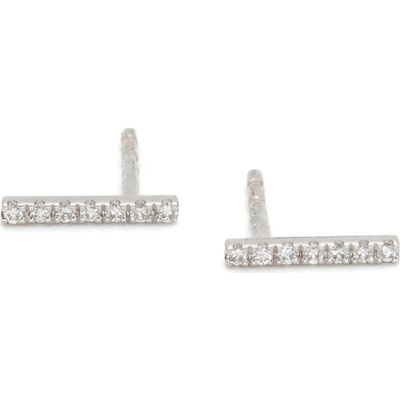 AUREE Minimalistické náušnice z bílého zlata s diamanty materiál: růžové zlato 585/1000