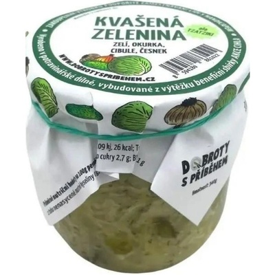 DOBROTYSPRIBEHEM.CZ Kvašená zelenina PICKLES Zelí okurka cibule česnek 340 g