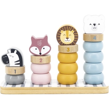 Viga Toys Дървена низанка Viga, Рингове за нанизване PolarB (44022)