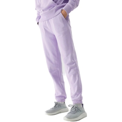 4F JUNIOR-TROUSERS-JAW23TTROF426-52S-LIGHT VIOLET Fialová