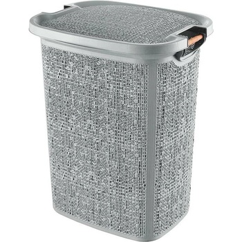 Кош за мръсно пране Tuffex Woow Pattern с дървени дръжки 60 LT - сив (103431/2)