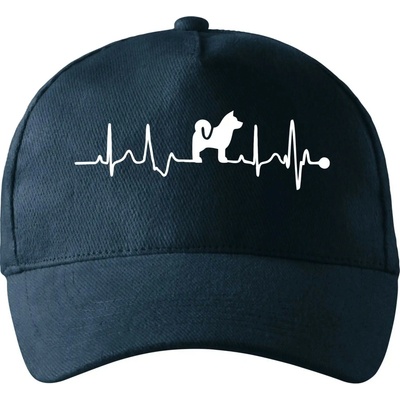 Shiba-Inu EKG so zahnutým šiltom a mosaznou sponou Tmavomodrá takmer čierna