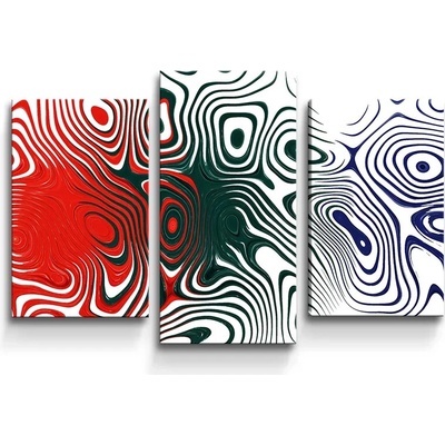 Sablio Obraz - 3-dílný Dvojfarebná abstrakcia - 75x50 cm