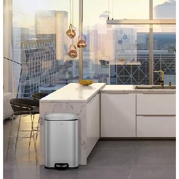 Image 1 of EKO-Europe EKO Кош за разделно събиране на отпадъци с педал OLI - CUBE - 2 х 20 литра - мат (EKO 823640 - Matt s/s)