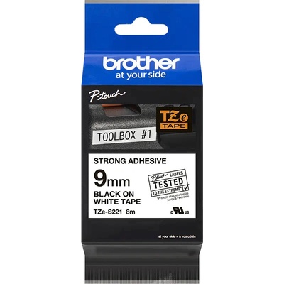 BROTHER TZE-S221 čirna na bielej permanentná 9 mm